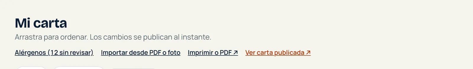 Mi carta: «Ver carta publicada» o «Vista previa» si aún no está publicada
